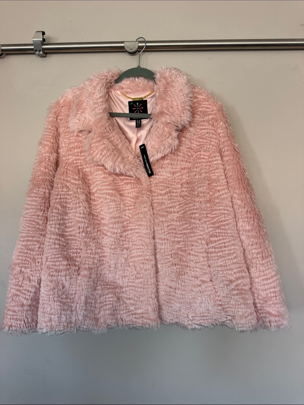 Isaac Mizrahi special edition Light Pink Faux Fur Teddy Jacket